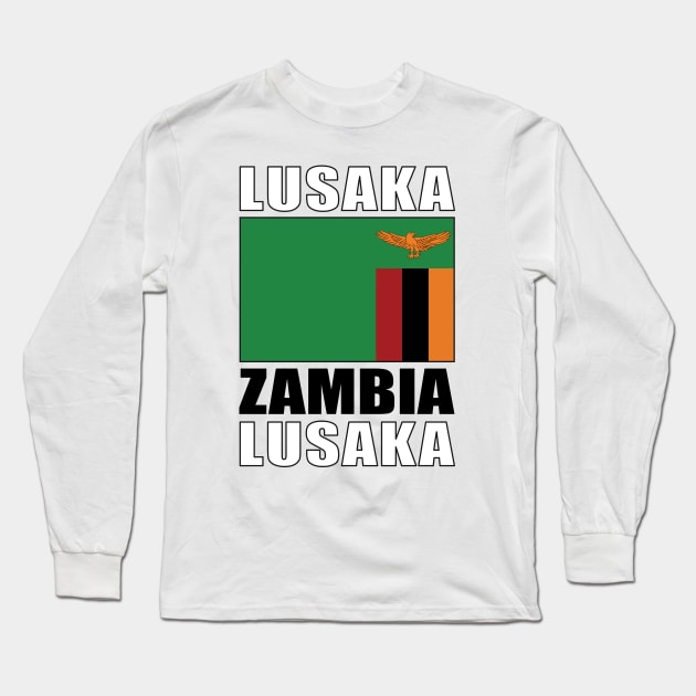 Flag of Zambia Long Sleeve T-Shirt by KewaleeTee